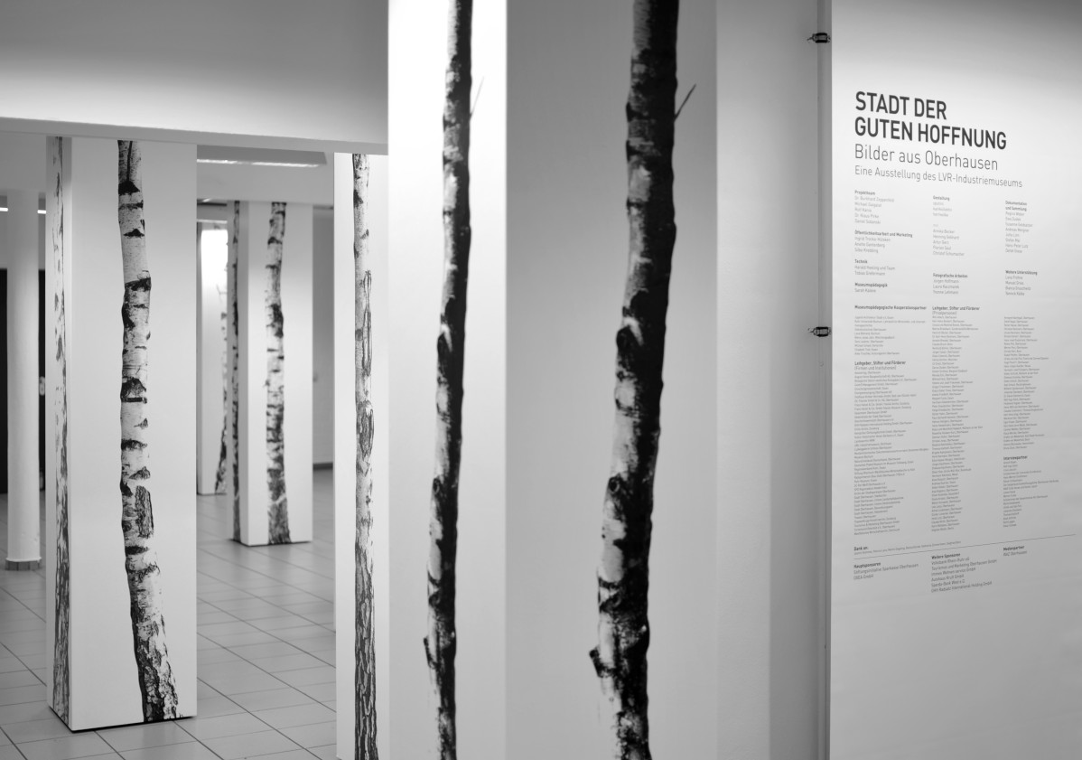 Inszenierung "Birkenwald" im Foyer der Ausstellung