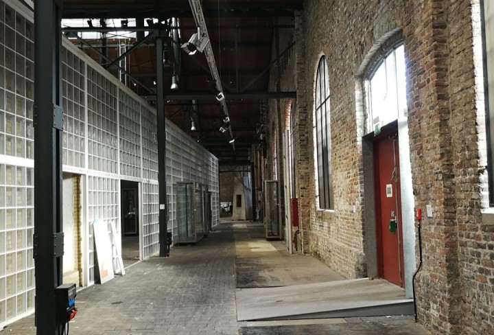 A large, empty industrial hall